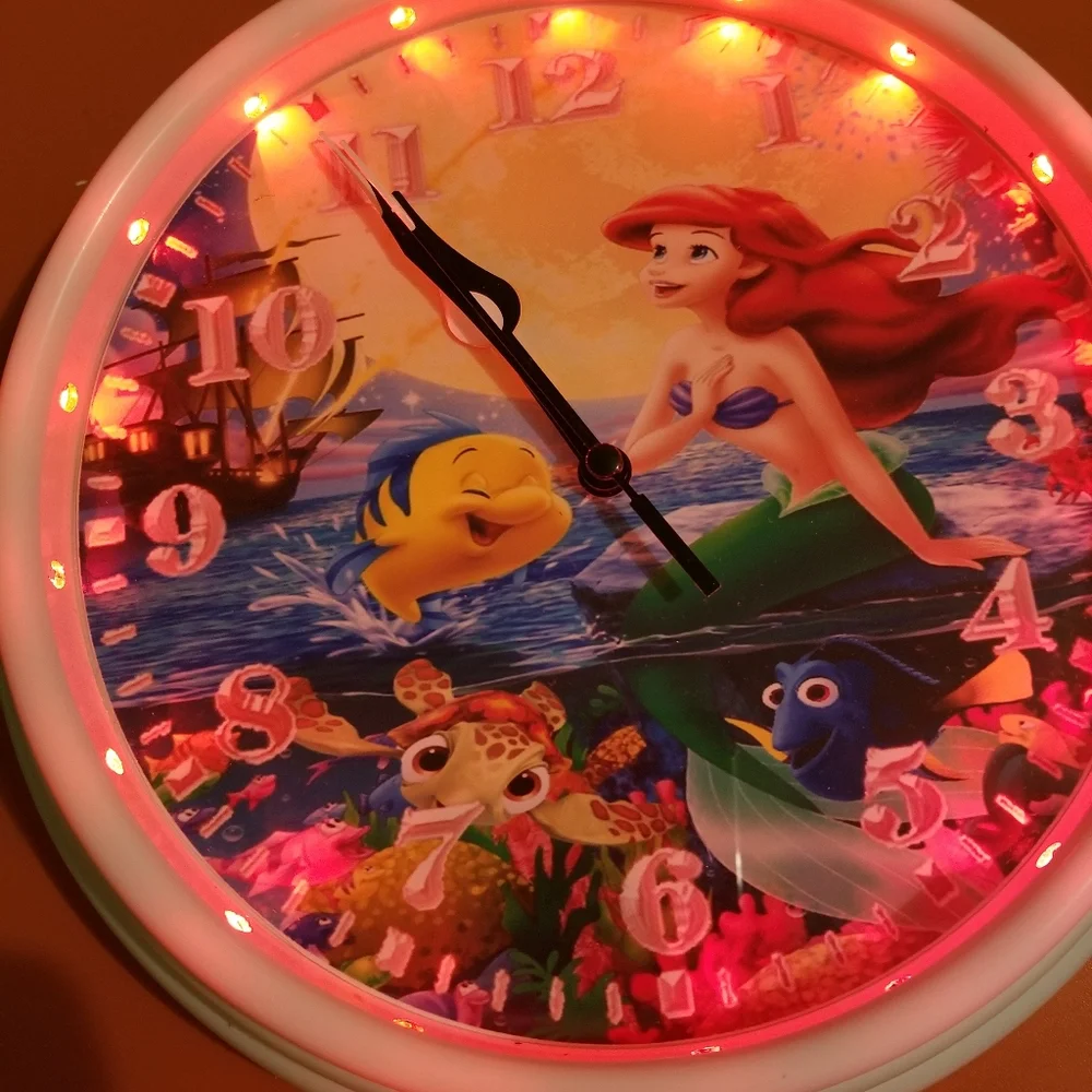 The little mermaid led clock